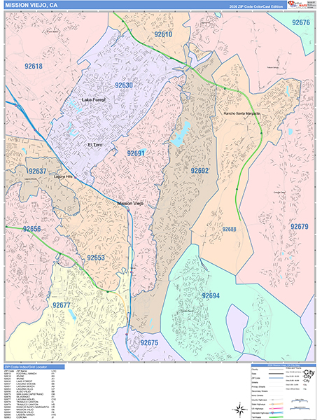 Mission Viejo Map Color Cast Style